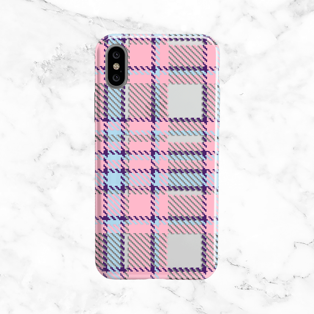 Pink Plaid Phone Case Clear Print TPU Cover