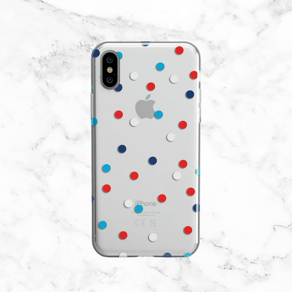 Patriotic Polka Dots Clear TPU Phone Case Arla LaserWorks